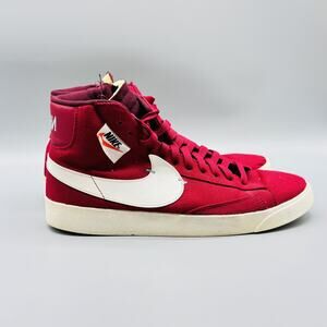 Nike Blazer Mid Shoes Womens 11.5 Noble Red Canvas BQ4022-603 Zip Canvas Rare
